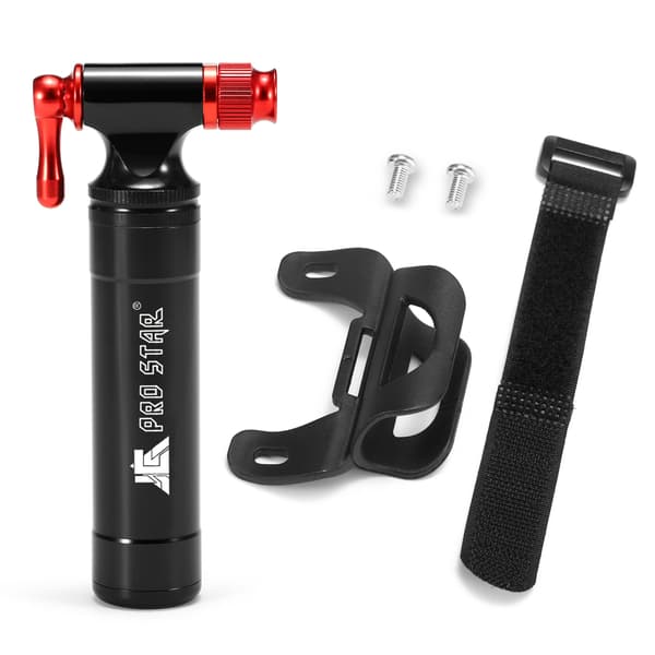 Kompakt CO2 Manuell Cykelpump Kompatibel med Presta Schrader Ventiler (Patron Ingår Ej)
