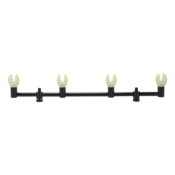 Karpefiskestangholder med buzzbar og lysende hode, aluminiumslegering, 45 cm, 4 hoder