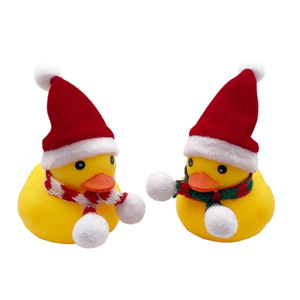 Gul juleand med hatt og skjerf, leketøy, ornamenter, bildekorasjonspanel, gave