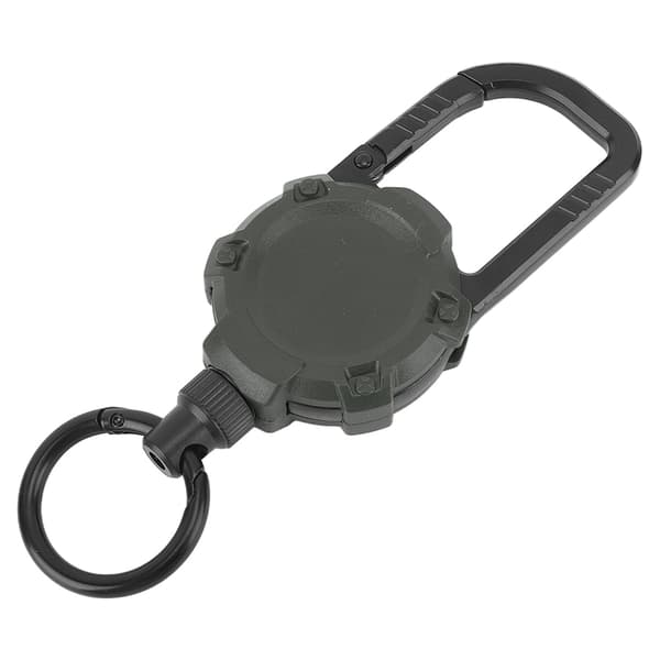 Magnetisk infällbar nyckelring med tråd i rostfritt stål, karbinhake, lättdragbart spänne, OD Grön
