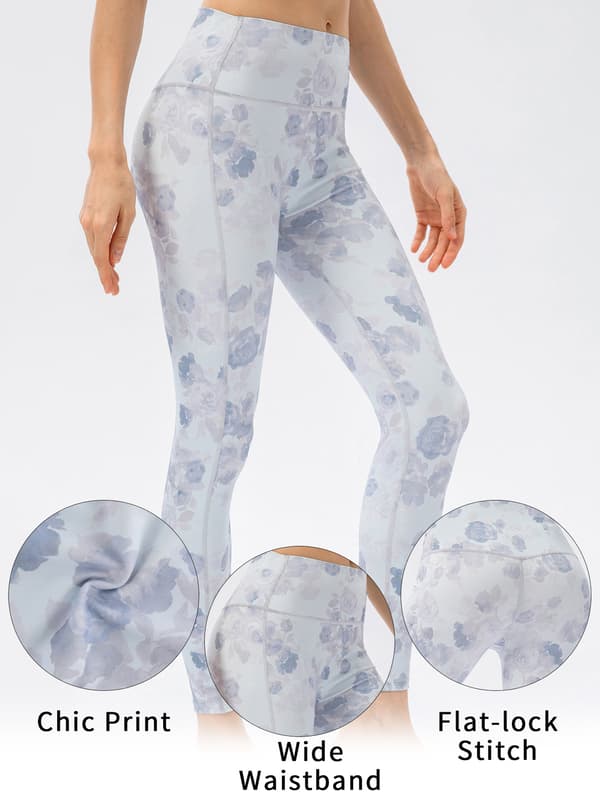 Dame Slimme, Stramme, Trykte Leggings for Yoga, Løping og Trening