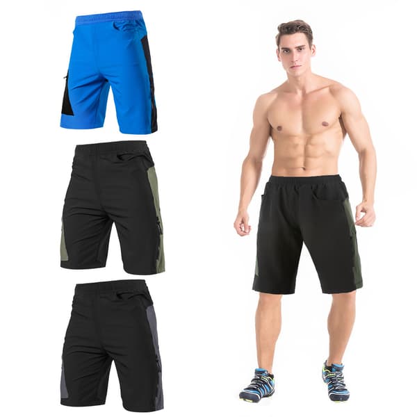 3D Cykelshorts til mænd med skumpolstring, åndbare, løs pasform, MTB, løb, udendørs.
