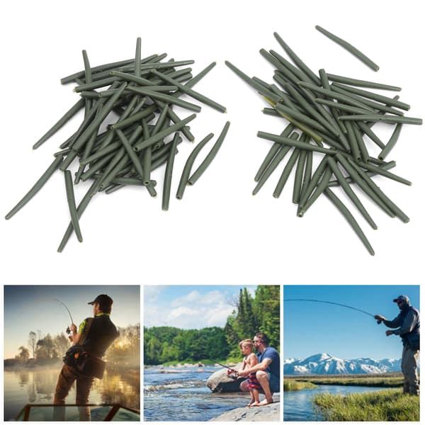 100 stk. Anti-tangle ærmer 36 mm gummi til karpefiskeri terminalforbindelse