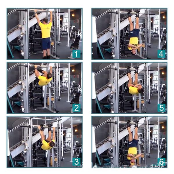 1 par inversjon tyngdekraftstøvler med komfortable puter og sikre spenner for oppheng og pull-ups
