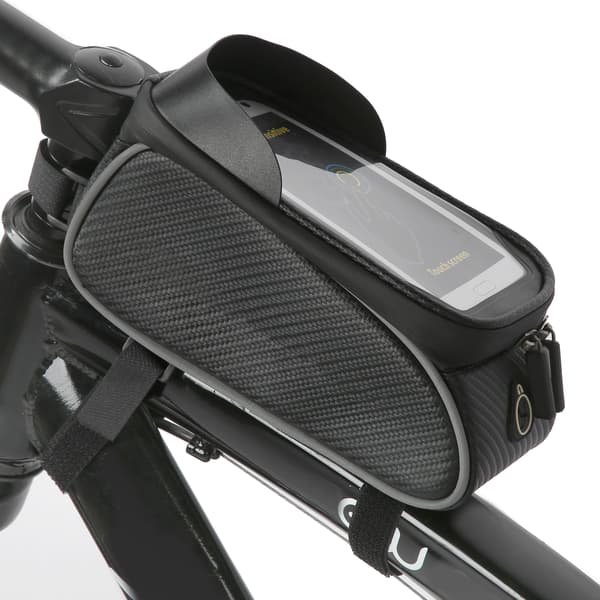Vandtæt cykeltaske til frontmontering med touchskærm til mobiltelefoner under 6,6 tommer - Polyester 1,2L