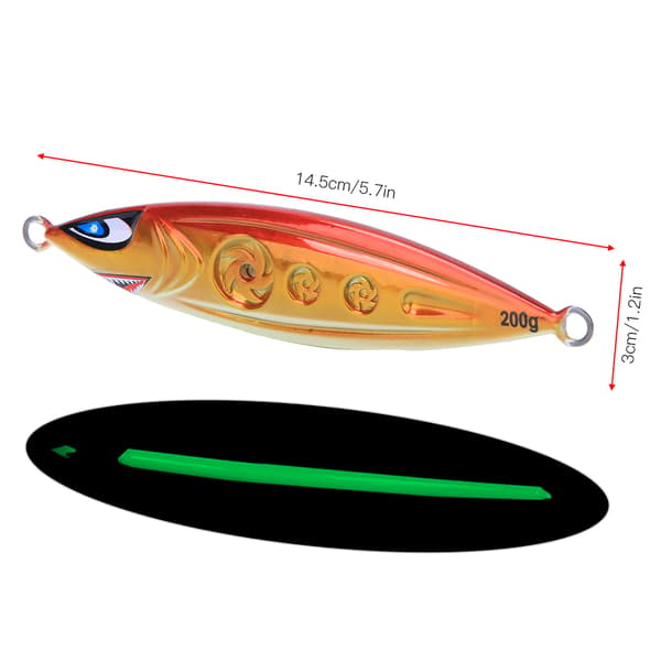 Noctilucence 200g Jigging Kunstig Lokkemad til Saltvandsfiskeri - 14.5cm