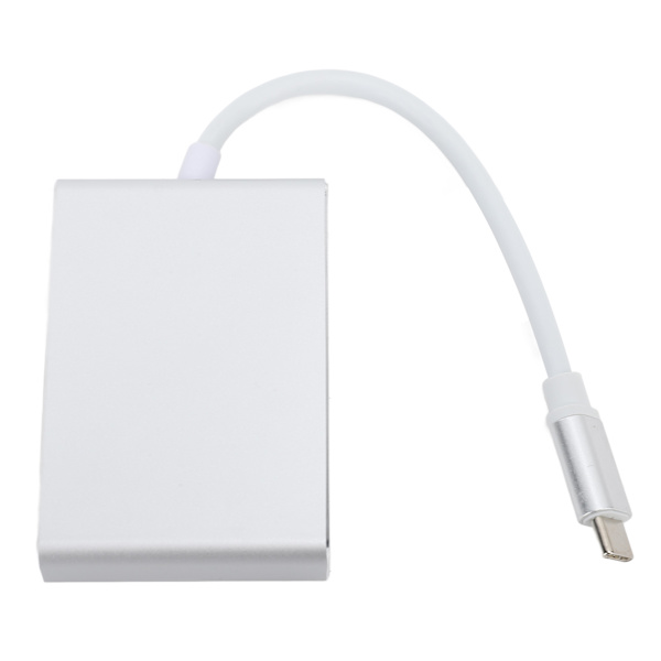5-i-1 USB-C Hub med USB 3.0, VGA, HD Multimedia Interface til bærbar computer, computer og mobiltelefon - Sølv