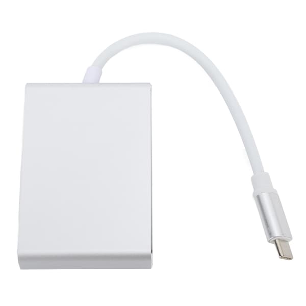 5-i-1 USB-C-hubb med USB 3.0, VGA, HD Multimedia Interface för bärbar dator, dator och mobiltelefon - Silver