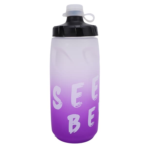 Cykelvattenflaska 650ml PP5 Läcksäker Klämflaska med Dammtät Silikonkork, Gradient Vit/Lila
