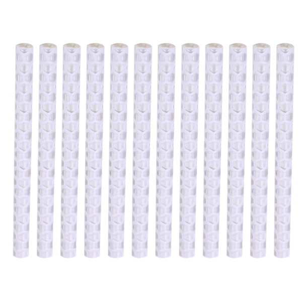 12 stk. eikerefleksstriper for terrengsykkel, hvite striper