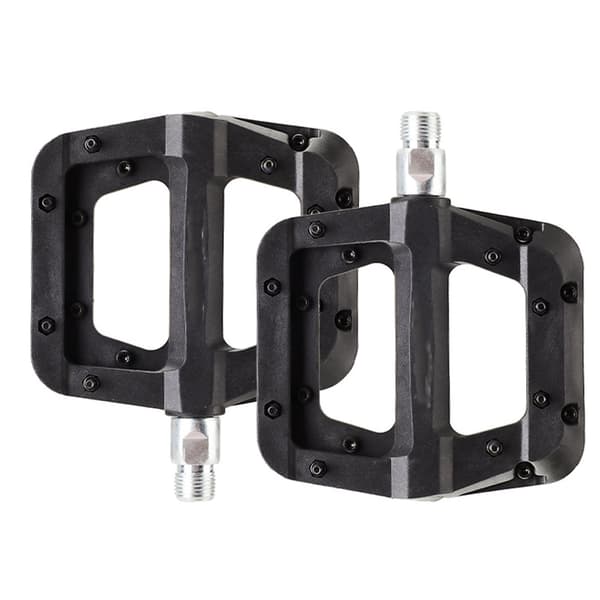 1 par 9/16 tommer brede skridsikre nylonfiber cykelpedaler til mountainbikes - sort