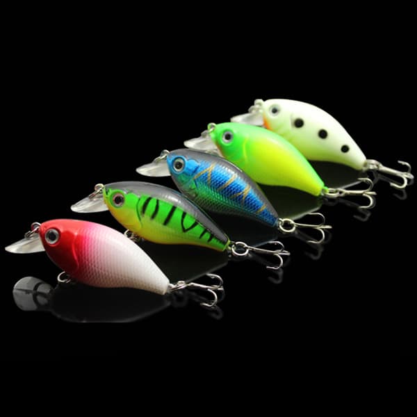 5 stk. Hard Baits Crankbaits Fiskelokker med Opbevaringsboks