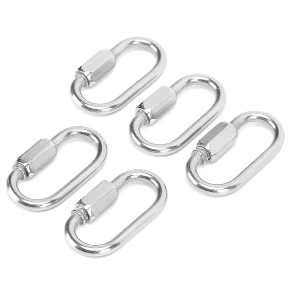 5 STK Quick Link Rustfrit Stål Kraftig Kædeled D-formet Låsekarabin 3,5 mm