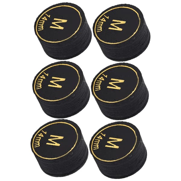 6 Professionelle Flerlags Billardkø-spidser 14 mm Erstatning til Billard og Snooker PU Sort