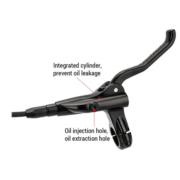 Hydraulisk bromssats för mountainbikes, 2 kolvar, vänster fram