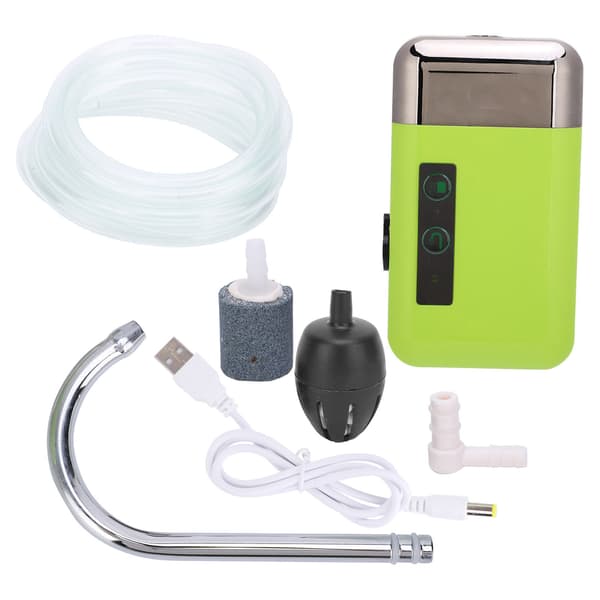 Oksygenpumpe med sensor, 3 moduser, LED-lys for fiske, håndvask 210