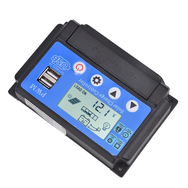 YCX-002 10-60A PWM laddningsregulator, 12V/24V solpanelsregulator med LCD