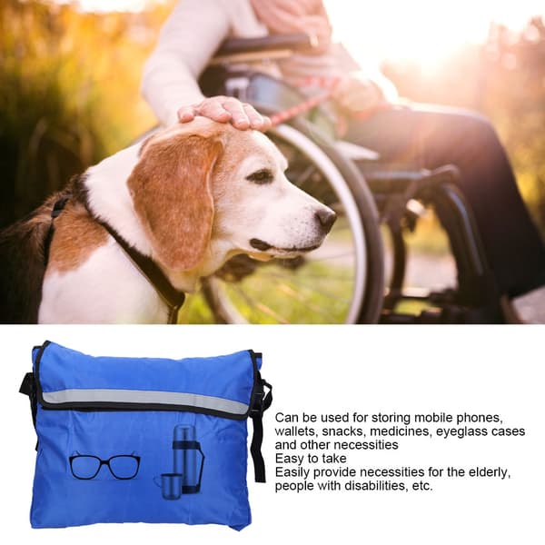 Vattentät förvaringsväska för rullstol, hängande väska tillbehör - Blå