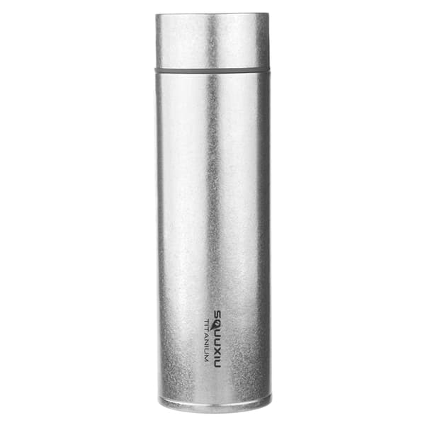 Letvægts termoflaske i titanium 450 ml med tefilter til rejser, camping, vandreture