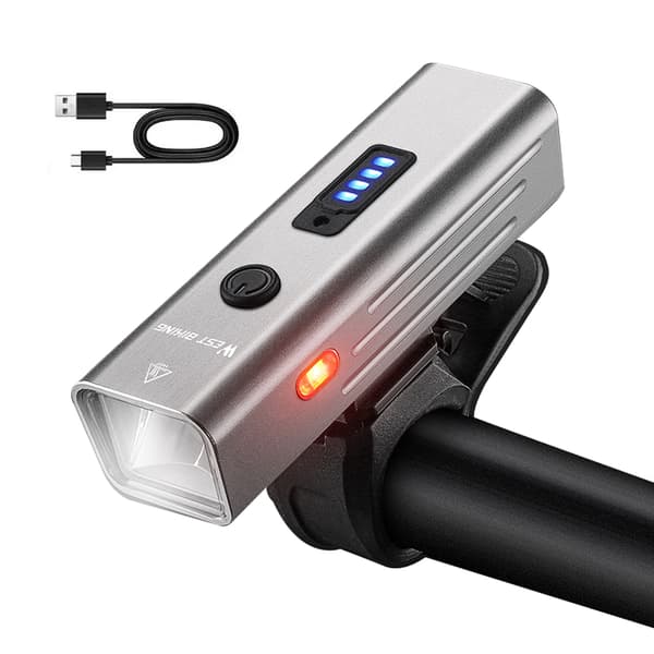 Cykellygte i aluminiumslegering 250 lumen USB genopladelig med lyssensor og flere tilstande