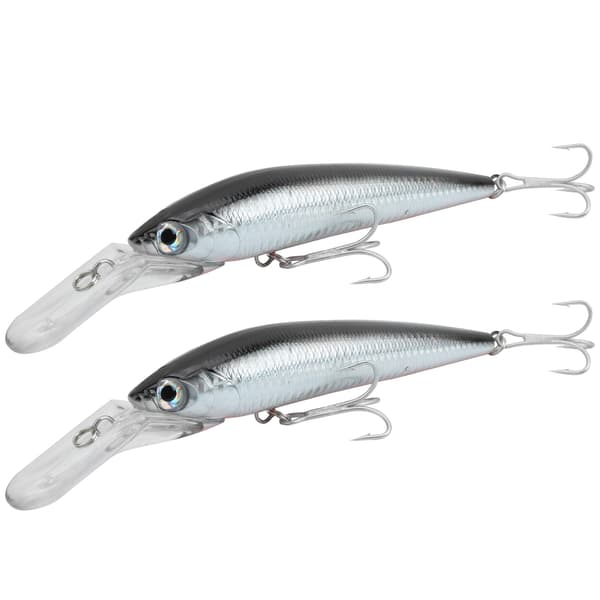 2 stk. simulert plast Minnow dyptgående fiskesluk tilbehør #4