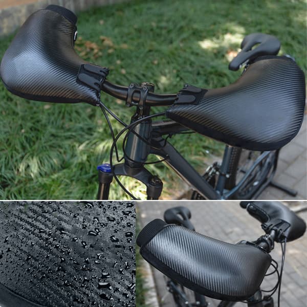 Vintervadderade cykelhandskfickor/ärmar med reflekterande plysch och vindtät design