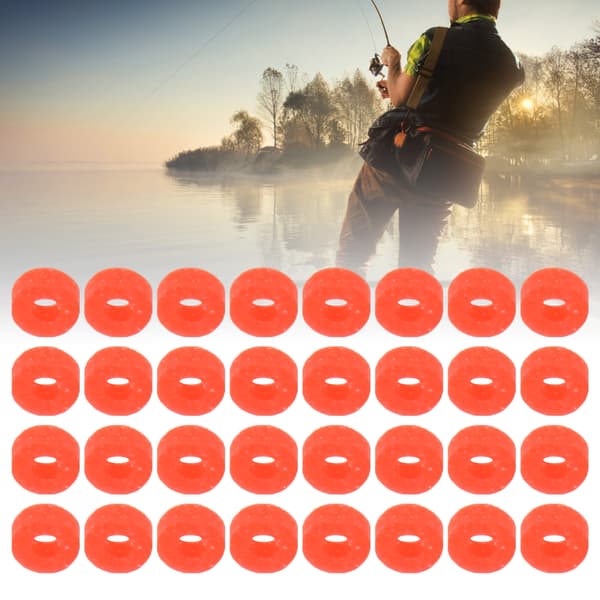 100 elastiske gummiposer for fiskesluk, terminalutstyr 3x1mm rød