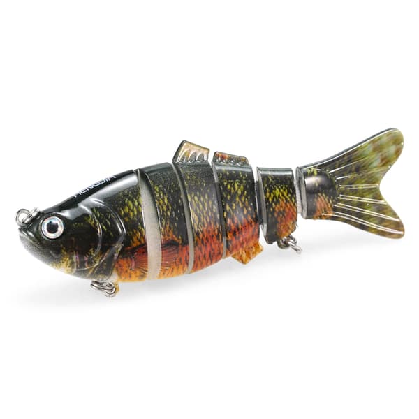 Fiskedrag 6 segment 10cm/20g Hårt verklighetstroget drag med 2 trekrokar för bas- och gäddfiske