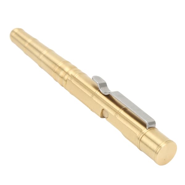 Solid messing skruemekanisme lomme EDC-penn med klips for signatur og daglig bruk, messingfarge