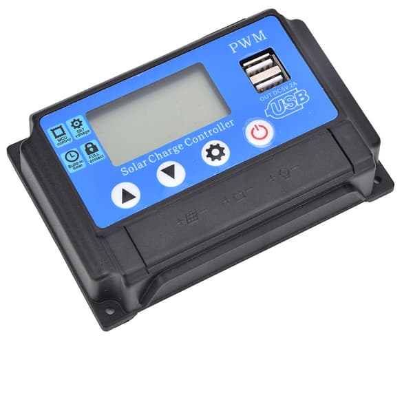 YCX-002 10-60A PWM ladekontroller, 12V/24V solcellepanelregulator med LCD