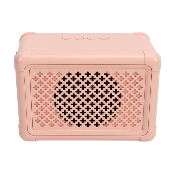 Sødt Mini Multifunktionelt Bærbart Bluetooth Karaoke Højttalersystem med Mikrofon - Pink