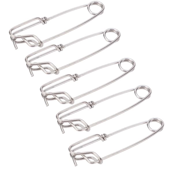 5 STK lange borebits med drejelig snap, fiskeklemmer i rustfrit stål, 2,0 cm x 80 mm