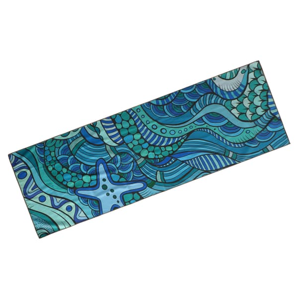 Halkfri tryckt yogamatta, vikbar, snabbtorkande, bärbar, polyester nylon, 183x61cm