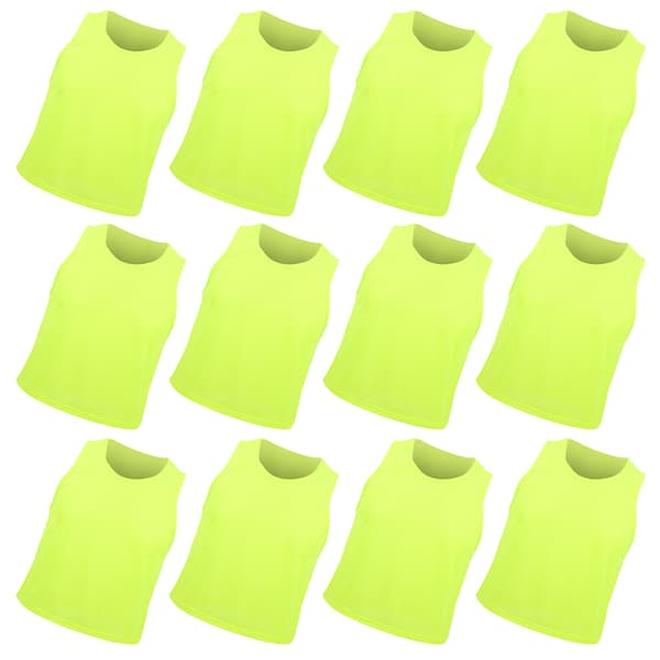 12 STK Børnefodboldtræningsvest Fluorescerende Grøn Åndbar Mesh One Size