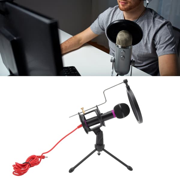 SF555 Kardioid Kondensatormikrofonsett for opptak, strømming og direktesendinger