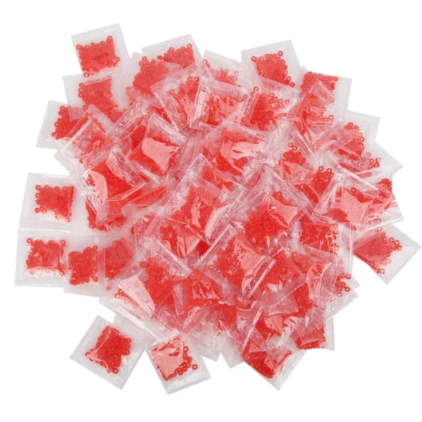 100 elastiske gummiposer for fiskesluk, terminalutstyr 3x1mm rød