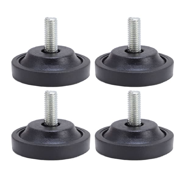 4 stk. justerbare gummifødder med M10 skrue til møbler, bord, stol, sofa, diameter 58 mm