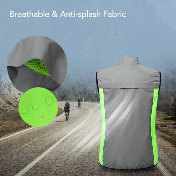 Refleksvest til mænd til cykling, sommer, løb, ærmeløs, vandtæt, hurtigtørrende