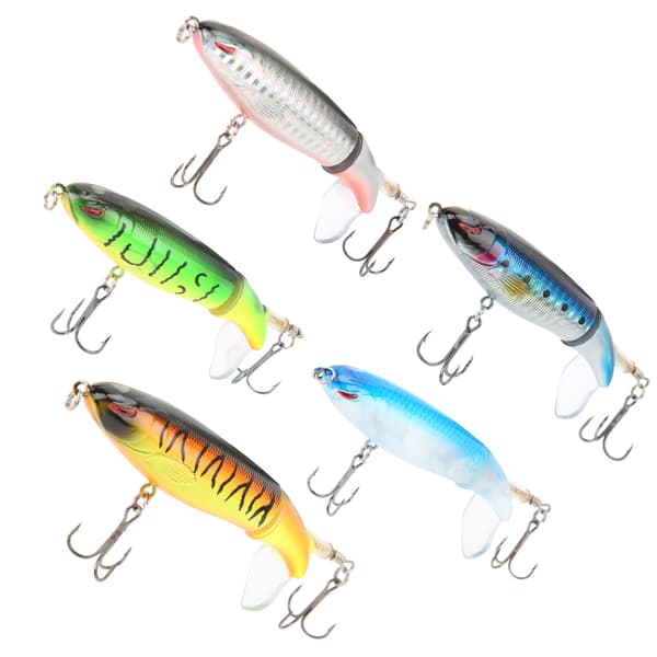 5 stk. kunstig fiskelokke blyant flydende 9 cm/13 g til floder, søer og hav med opbevaringsboks