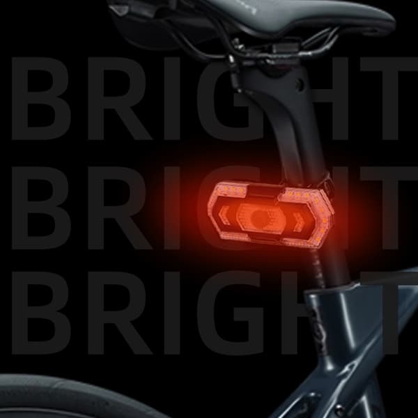 LED sykkelbaklys med blinklys, fjernkontroll, 5 moduser og vanntett