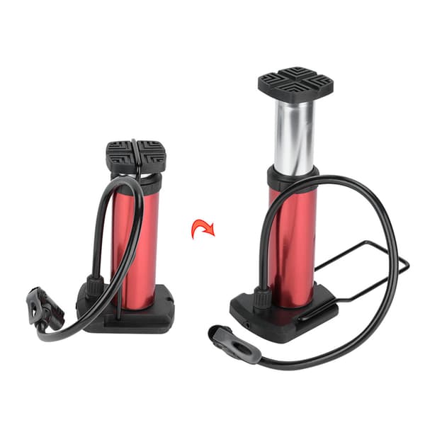 Bärbar Mini Högtrycks Cykelfotpump Däckpump - Röd
