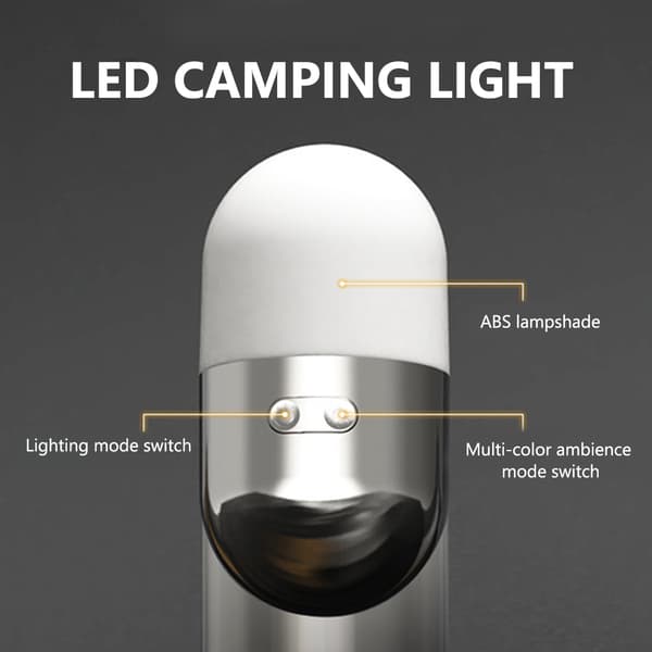 Bærbar oppladbar LED-campinglykt med flere moduser for camping og dekorasjon