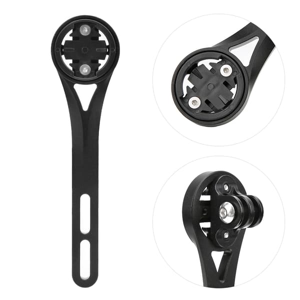 Cykelstol förlängningsfäste med GPS-kodtabell för Garmin, svart aluminium