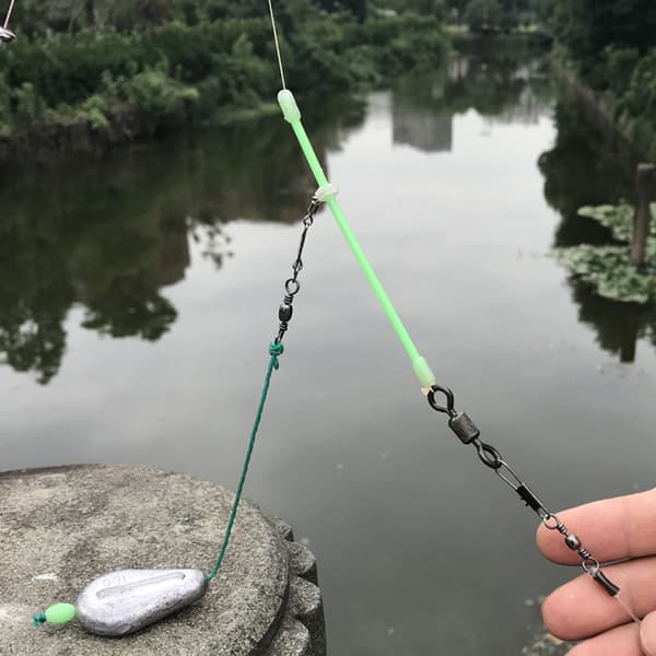5 st hållbara små PVC-rörformade balanskopplingar för fiske, 12 cm, fluorescerande effektstil