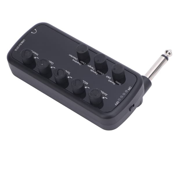 Hörlursförstärkare för elgitarr med Overdrive, Distortion, Delay och Reverb-effekter, USB-uppladdningsbar
