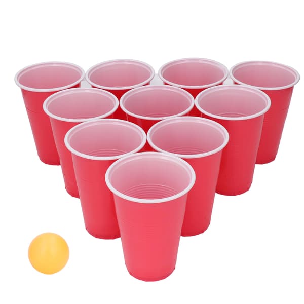 Beer Pong Spilsæt 24 stk. PP-kopper og plastikbolde til universitetsfester, jul, helligdage