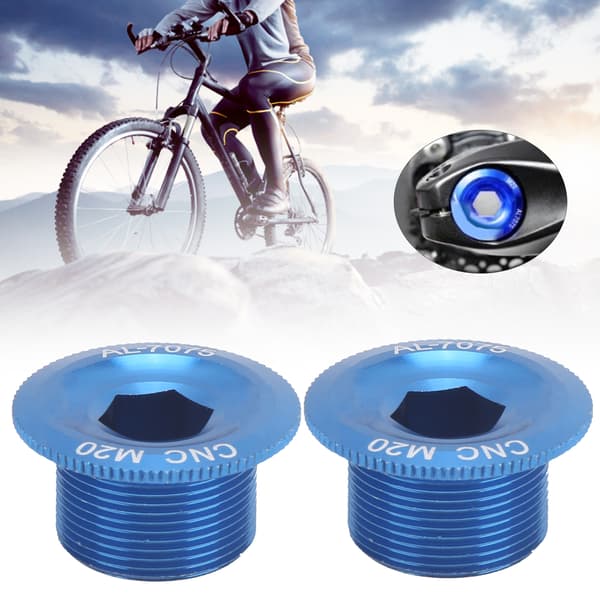 2 st cykelvevarmfästbultar i aluminiumlegering skruvlock M20 blå