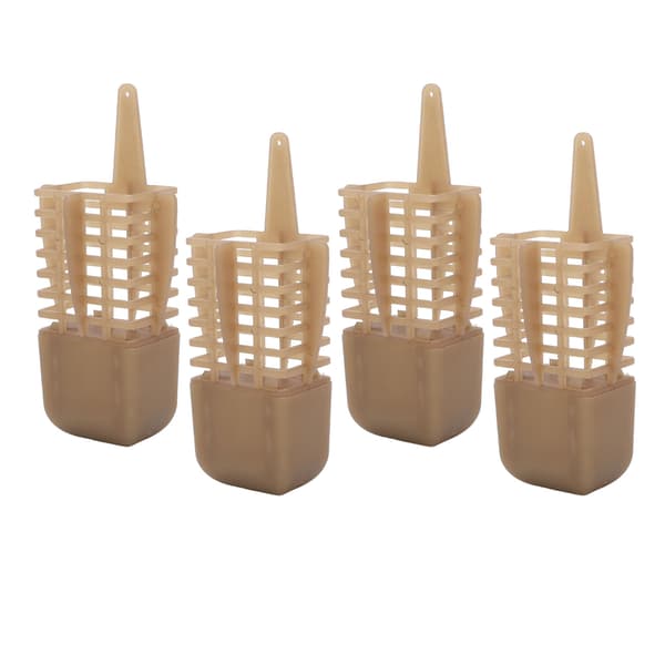 4 stk. fastpunkts-fodringsbur til karpefiskeri med ABS+jernmateriale, justerbart, 40g