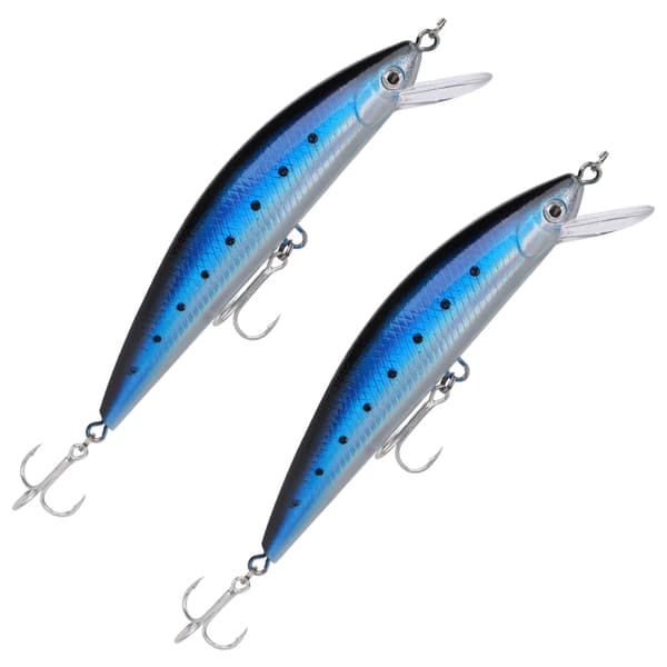 2PCS Minnow Sinking Lure med simulerad tungplatta, 3D-ögon, ABS fiskedrag #1