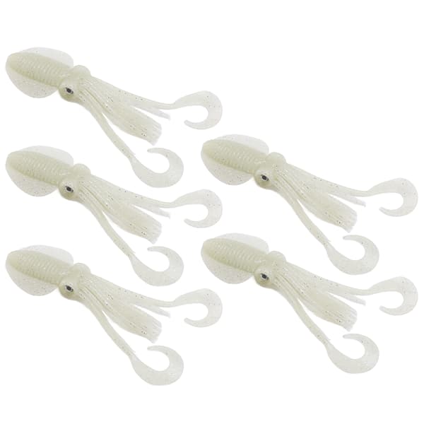 5 stk. myk lysende blekksprutsluk for saltvannsfiske - Trolling 18 cm